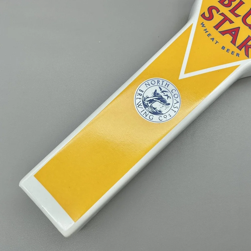 North Coast Brewing Blue Star Wheat Beer Tap Handle Yellow Bar Pub Decor‎